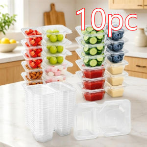 10/20/40PCS Double Compartment Seasoning Container with Lid Portable Compartment Snack Container for Daily Outdoor Picnic