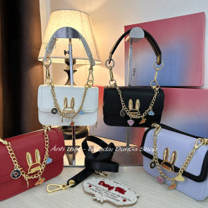[Chuẩn hãng] Túi nữ đeo chéo + quai cầm size 17 năp gập kèm dây charm có hộp để làm quà tặng (full màu).thỏ desney