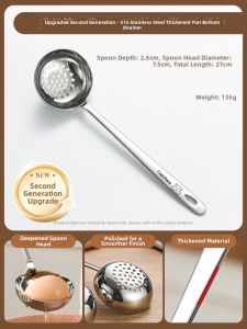 CHUANGSHUNFU | 316 Stainless Steel Food Grade Large Serving Spoon with Long Handle for Hot Pot