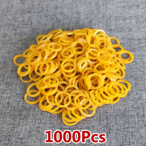 1000pcs Yellow O Rings Rubber Bands 1CM/ 0.4inch  Elastic Rubber Ring Stretchable Latex Rings Supplies For Stretchable Band