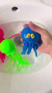 1/2/3/4Pcs Squeeze Water Octopus Stress Relief Toy Children Bathing Playing With Water Shower Decoration Summer Swimming Gifts