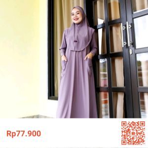 GAMIS MARWAH SET HiJAB OVAL PAKAYAN SYARI JERSY BALON PREMIUM