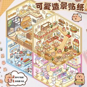 Miếng Dán Tạo Cảnh 3D Nhà Nhỏ Microscene Đồ Chơi Sáng Tạo Cho Trẻ Em Đồ Dùng Để Học Tập Và Làm Việc Bằng Gỗ