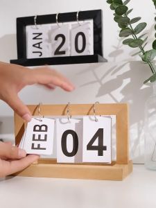 Nordic Simple Flip calendar Ins Calendar Wooden Desk Calendar Ornaments Living Room Desktop Calendar