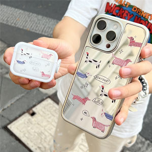 Girls Mirror Style  Huawei Phone Case with AirPods Earphone Cover Cartoon Dog Design Cute Fashionable Ins Style Mobile Shell