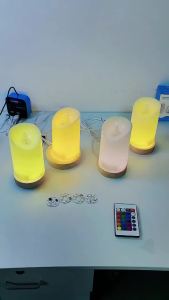 4~1PCS Wood Desktop Decorative Lights Switch 5V USB Remote Control Light Base Led Night Light Display Light Support DIY Ornament
