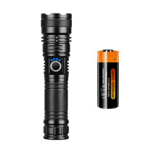 Đèn Pin Laser Hợp Kim Nhôm Màu Trắng Có Tính Năng Thu Phóng Tầm Xa Sạc Nhanh Type-C Chống Nước Siêu Sáng Dùng Cho Ngoài Trời