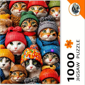 500pcs/1000pcs Adult Puzzle - Cute Cat Warm Winter Puzzle Design Interactive Family Game Mental Challenge Home Decoration
