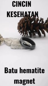 Cincin Batu Hematite Magnet Pria & Wanita