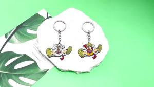 Bandai | One Piece Metal Keychain Anime Luffy Ace Law Devil Fruit Keyrings Creative Pendant Car Key Holder Fashion Charm Gifts