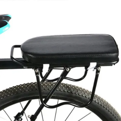 Bicycle Back Seat Bike PU Leather Soft Cushion Rear Rack Seat Water Resistant Children Seat With Back Rest Bicycle Accessories