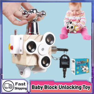 Baby Busy Cube Unlock Wooden Toy Cube Educational Sensory Board Toy Toddler Block Montessori Toys Key Toys For Toddler