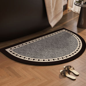 YINSHANG | Vintage Style Bathroom Pad Semi-circle Anti-slip Water Absorbent