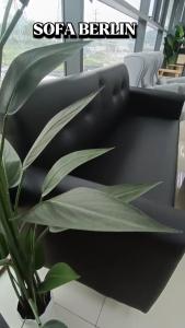 F&F: Berlin PVC Leather sofa 2/3/4 seater /sofa ruang tamu /sofa luxury modern