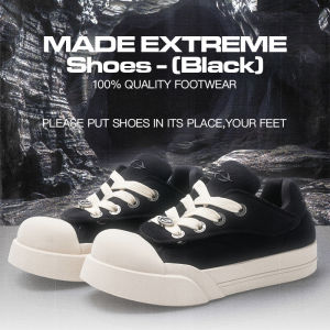 Madeextreme Little Flying Man รองเท้าผ้าใบหัวโต ทรงพื้นหนา สไตล์ลำลอง สำหรับคู่รัก รองเท้าผ้าใบแบบสวมสำหรับผู้ชายและผู้หญิง