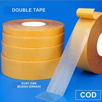 Lakban Kain dua Sisi Double Tape Kain Tanpa bekas lem 5cmx10m