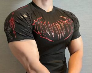 Muscle Compression Fitness Clothing NEW Mens High-intensity Training Slimming Short-sleeved Quick-drying Breathable Gym T-shirt