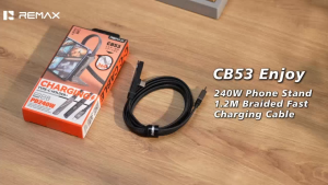 REMAX CB53 (C-C) Enjoy 240W / CB53 (C-L) Enjoy 30W Cell Phone Stand Fast Charging Braided Data Cable 1.2M