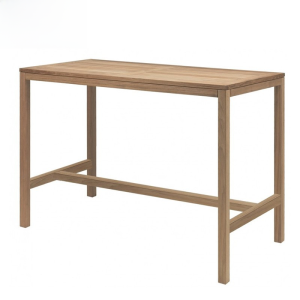 Outdoor High Chair Bar Table Courtyard Garden B & B Bar Anti-Corrosion Teak Tables and Chairs Waterproof and Sun Protection Casual Furniture