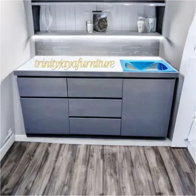 Meja Wastafel Meja Dapur Bahan Multiplek Finishing Duco/trinityjayafurniture