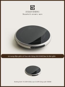 JIXIANSHENG | Bộ ấm chén phong cách Trung Quốc truyền thống bằng titanium nguyên chất với tay cầm và bếp điện gốm