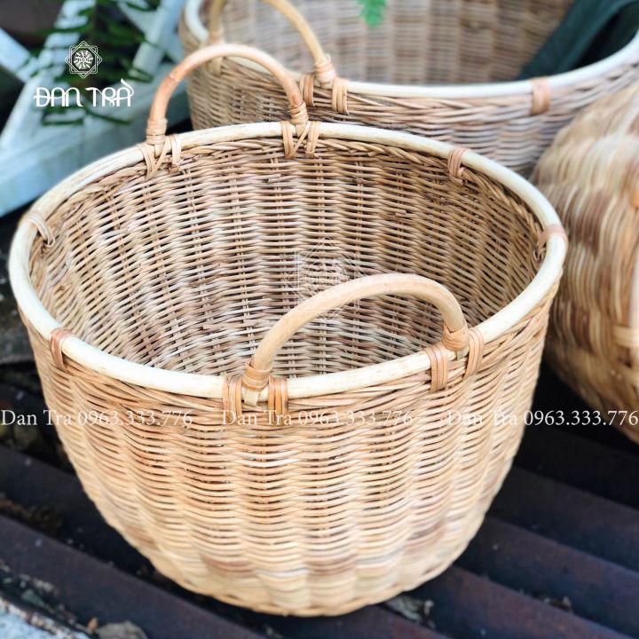 Sọt Mây Chẻ Tròn Có Quai - Sọt Mây Tre Đan - Sọt Mây Tre Đựng Quần Áo ...
