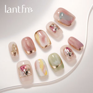 LANTINGFANG | Handmade Short Jump Color Shimmer Wearable Nails