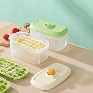 Large Capacity Ice Cube Tray 28 56 Grid Press Type Dual Layer Storage Box BPA Free Lid Fridge Mold
