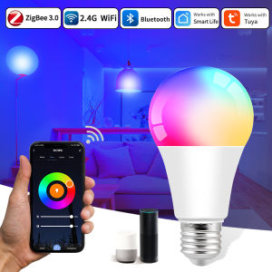 Tuya Smart ZigBee Bulb Bluetooth WiFi Lamp 85-265V E27 15W Smart Life APP Control Dimmable Timer Function Group Control Colorful