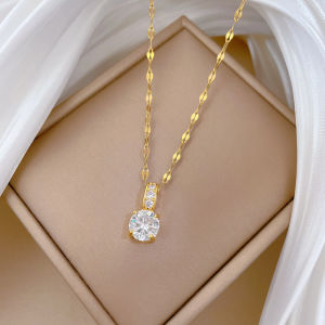 Luxurious Titanium Steel Necklace for Women Fashionable Simple Clavicle Chain Trendy Jewelry Accessory