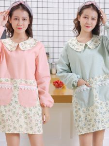 Breathable Full Coverage Long Sleeve Apron Womens Home Use Cooking Kitchen Fashionable Dustproof One Size Fits All