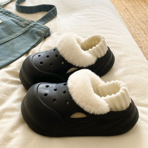 Adorable Furry Slippers Womens Thick Bottomed Slip-On Home Shoes Anti-Slip Cute Plush Interior round Toe Student Friendly