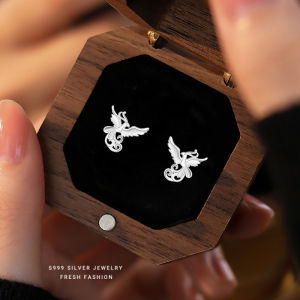 S999 Pure Silver Phoenix Ear Cuff Womens Fashion Jewelry Non-Removable Sleeping Ear Studs Korean Style Animal Patterns