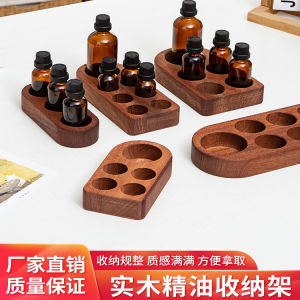 เดสก์ท็อปกล่องเก็บน้ำมันหอมระเหยชั้นวางของหลายชั้นไม้เนื้อแข็งไม้พะยูงออแกไนเซอร์นอร์ดิกมินิมอลสไตล์สี่เหลี่ยมผืนผ้า
