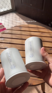 Pelise by Pelifalsk Magnetic Inverted Toothbrush Cup Unbreakable Reusable Drinking Cups Set of 2 Colors Plastic Bathroom Tumbler 380ml Dishwasher Safe (Grey & White)