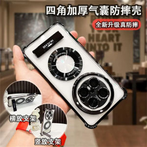 Huawei Full Model Compatible Electroplated Comprehensive Protective Case with Magnetic Stand Four Corner Airbag Anti-Fall Shell