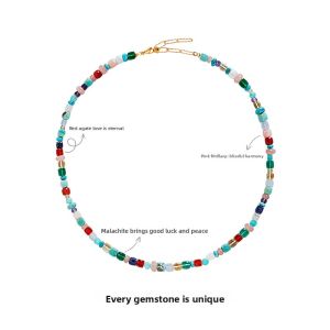WYK | Natural Gemstone Beads Necklace for Lockbone