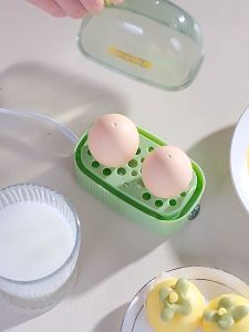 Egg Boiler Rapid Electric Egg Steamer Portable Egg Cookers With Automatic Shut Off 2 Eggs Capacity with Water Measuring Cup Electric Egg Boiler Dual Slots Automatic Steamer Mini Breakfast Machine Egg Cookers Portable Steamer Automatic Power Off 220V