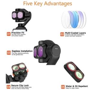 Bộ Lọc DJI Osmo Pocket 4P 4 Món ND 16 64 NDPL CPL Black Mist MCUV HD Kính Quang Học Phụ Kiện Máy Ảnh