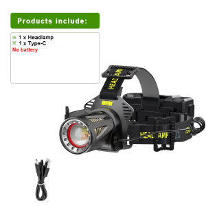 30000000LM New 2*XHP100 Headlamp IR Sensor Rechargeable LED Headlight Powerful Head Flashlight Zoom Head Lamps Fishing Lantern