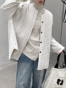 Warm Cotton Jacket Women Loose Long Sleeve round Neck Shirt Thin Cotton Coat Autumn Winter New Chinese Style Lightweight Outerwear