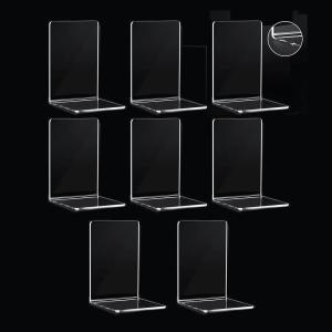 8 Pieces BookendsClear Bookends for ShelvesHeavy Duty Book Ends andDesktop OrganizerBook Stopper for Books/Movies/CD