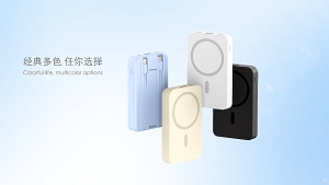 20000mAh Magnetic Power Bank Built-in line With Foldable Stand Fast Wireless Charger 15W External Battery