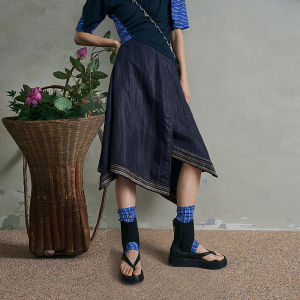 Casual Wrap Irregular Hem A-Line Skirt