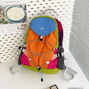 กระเป๋าเป้สะพายหลังการชนสีรุ้ง น้ำหนักเบา กระเป๋าเดินทางเดินป่ากลางแจ้งกันน้ํากระเป๋าปั่นจักรยานสําหรับชั้นนักศึกษาวิทยาลัย