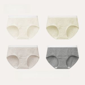 MONCAICHAN | Medical Grade A-Class Womens Cotton Underwear Triangle Panties Antibacterial Pure Cotton Mid-Waist Narrow Edge Daily Use