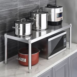 Giá Để Đồ Bằng Thép Không Gỉ 1 Lớp Để Bàn Bếp Giá Để Nồi Cơm Điện Giá Để Lò Vi Sóng Giá Để Bếp Giá Để Đồ Dùng Nhà Bếp
