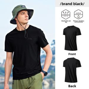 Jeep | Jeep Quick Dry Ice Silk Mens T-Shirt Breathable Wear Resistant Short Sleeve Outdoor Running Fitness Sportswear Ultra Light Sweat Absorbent
