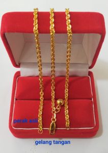 Gelang Nori Ukir Panjang 17cm Perak 925 Sepuh Emas Kuning