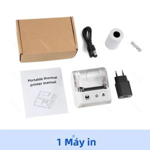 Máy In Nhiệt Bluetooth Mini 58mm Máy In Vé Hóa Đơn Di Động Không Dây Dành Cho Doanh Nghiệp Nhỏ Máy In Nạp Giấy Thủ Công Di Động